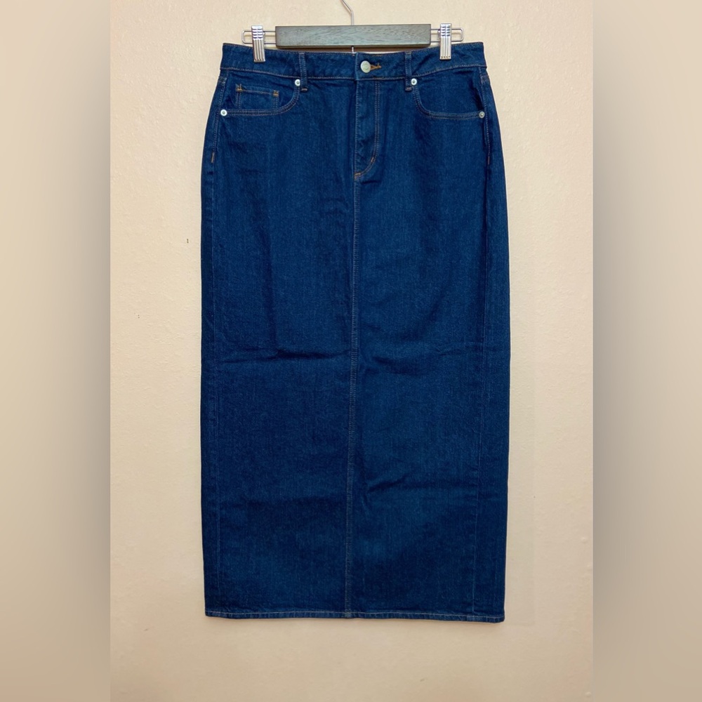 LOFT Petite Denim Maxi Skirt - Picture 3 of 5